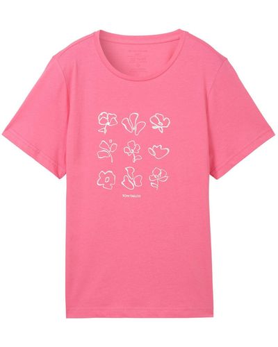 Tom Tailor T-Shirt Kurzarmshirt (1-tlg) - Pink