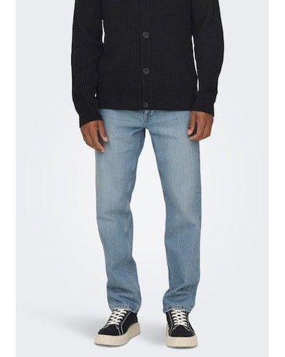 Only & Sons Regular-fit-Jeans ONSEDGE STRAIGHT BROMO 0017 DOT DNM NOOS - Blau