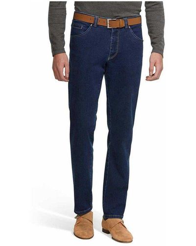 Meyer Straight-Jeans blau schmal (1-tlg)