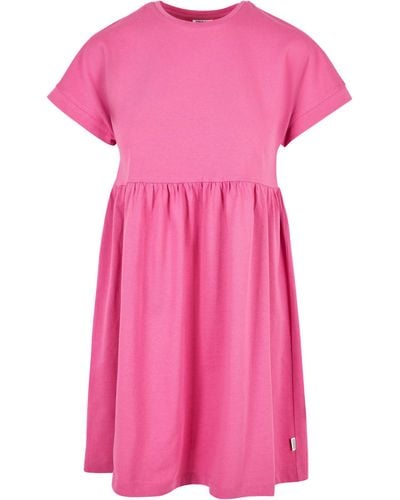 Urban Classics Shirtkleid Ladies Organic Empire Valance Tee Dress - Pink