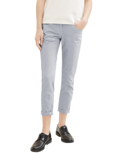 Tom Tailor Hose Cropped Relaxed Stoffhose 7376 in Navy - Blau
