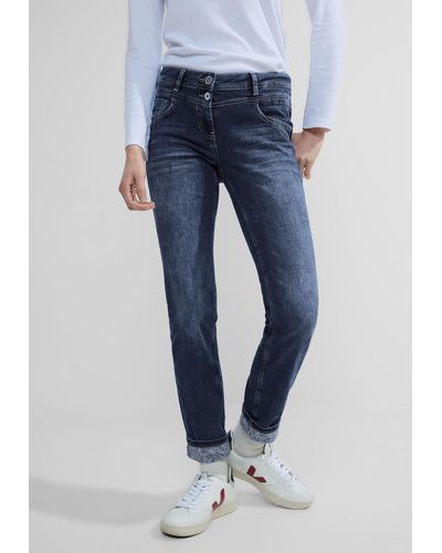 Cecil Slim-fit-Jeans Middle Waist - Blau