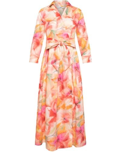 0039 Italy Blusenkleid Kleid HAVANNA NEW aus Baumwolle - Pink