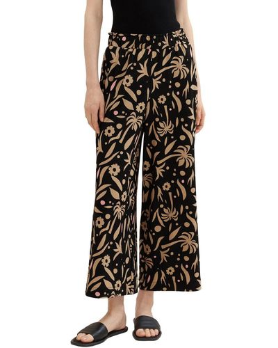 Tom Tailor Stoffhose easy structured culotte - Schwarz