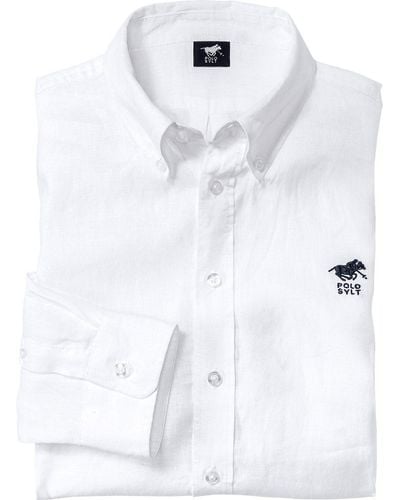 Polo Sylt Leinenhemd aus reinem, hautsympathischem und thermoregulierendem Naturmaterial - Weiß