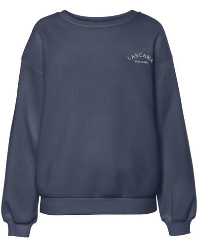 Lascana Sweatshirt -Pullover mit weiten Ärmeln, Loungewear, Loungeanzug - Blau