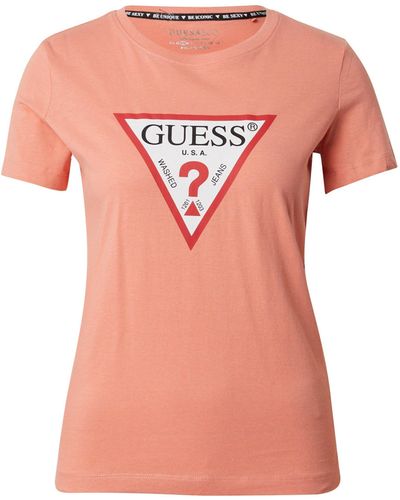 Guess T-Shirt (1-tlg) Plain/ohne Details - Pink