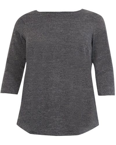 Only Carmakoma 3/4-Arm-Shirt MARTHA (1-tlg) Plain/ohne Details - Grau