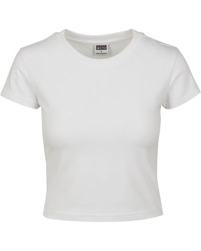 Urban Classics T-Shirt Ladies Stretch Jersey Cropped - Weiß