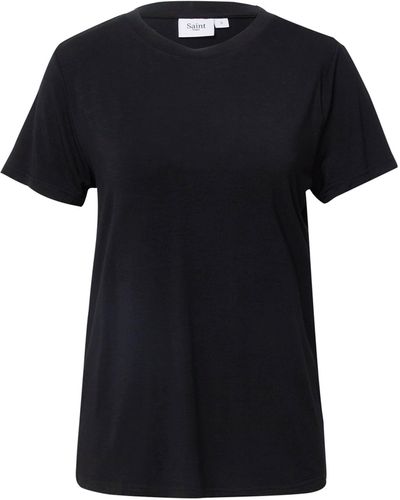 Saint Tropez T-Shirt Adelia (1-tlg) Plain/ohne Details - Schwarz
