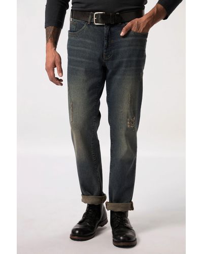 JP1880 Jeans Bauchfit Regular Fit 5-Pocket Destroys - Schwarz