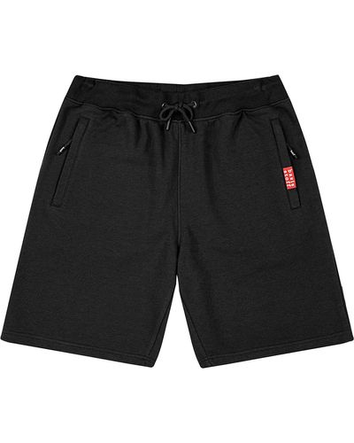 Basisstoff Shorts Lobo Short Cotton Sweat Kurze Hose Bermuda Sweatpant - Schwarz