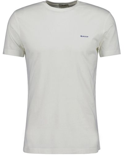 GANT T-Shirt - CONTRAST LOGO, Rundhals, kurzarm - Grau