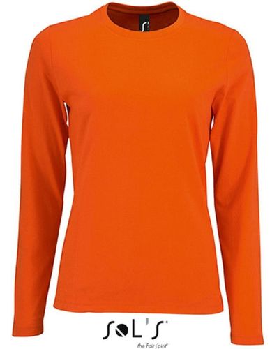 Sol's Rundhalsshirt Long-Sleeve T-Shirt Imperial - Orange