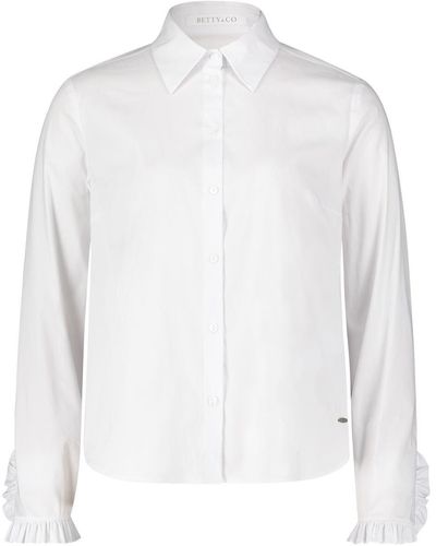 BETTY&CO Blusenshirt Bluse Lang /1 Arm, Bright White - Weiß