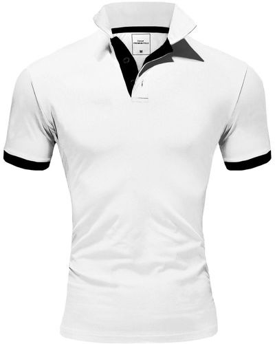 REPUBLIX Poloshirt RONALD Shirt mit kontrastierenden Akzenten, in Piqué Qualität - Weiß