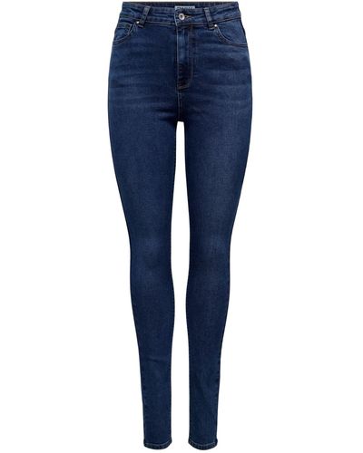 ONLY Skinny-fit-Jeans Luna (1-tlg) Plain/ohne Details - Blau