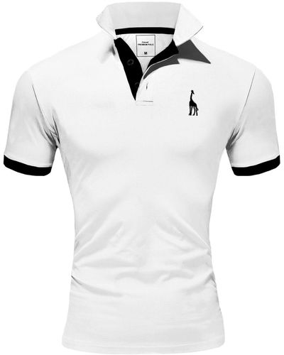 REPUBLIX Poloshirt JOSEPH Basic Kurzarm Kontrast Polo Hemd - Weiß