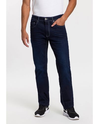 John Devin Straight-Jeans mit Stretch - Blau