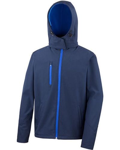 Result Headwear Softshelljacke Mens Core Lite Hooded Soft Shell Jacket - Blau