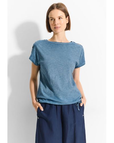 Cecil T-Shirt mit Knotendetail - Blau