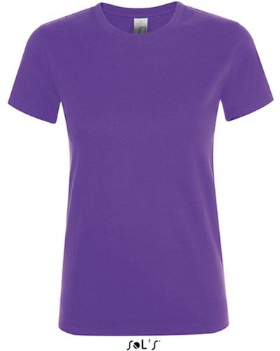 Sol's Rundhalsshirt Regent T-Shirt / Halbgekämmte ringgesponnene Baumwolle - Lila