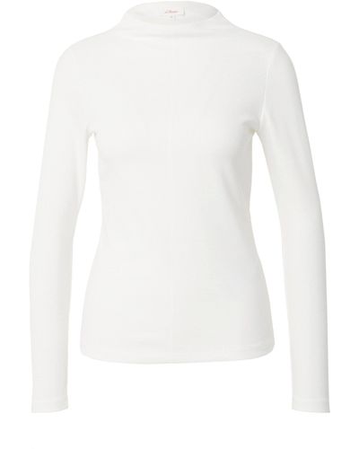 S.oliver Langarmshirt (1-tlg) Plain/ohne Details - Weiß