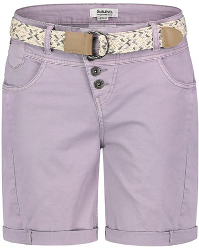 Sublevel Shorts Bermudas kurze Hose Baumwolle Jeans Sommer Chino Stoff - Lila