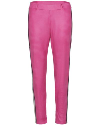MONACO blue Jogger Pants Lederimitat-Hose figurumspielend mit Seitenstreifen - Pink