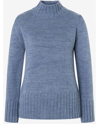 MORE&MORE &MORE Sweatshirt Pullover with Roll-Neck - Blau