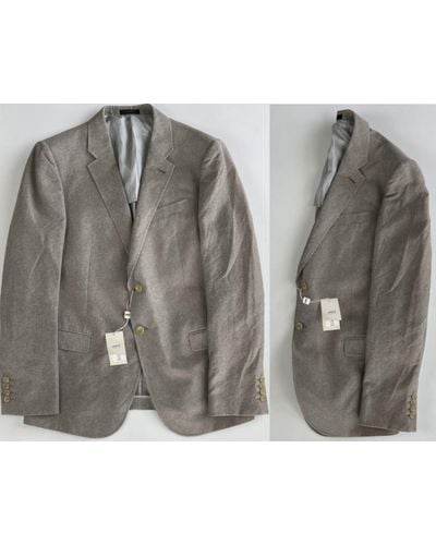 Armani M LINE Lyocel Lino Anzug Sakko Regular Blazer Jacke - Grau