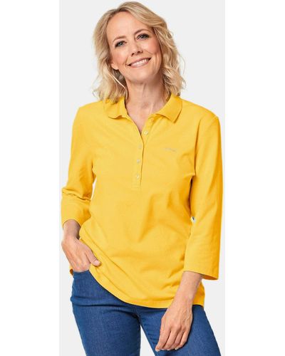 Goldner Poloshirt in hochwertiger Pikee-Qualität - Gelb