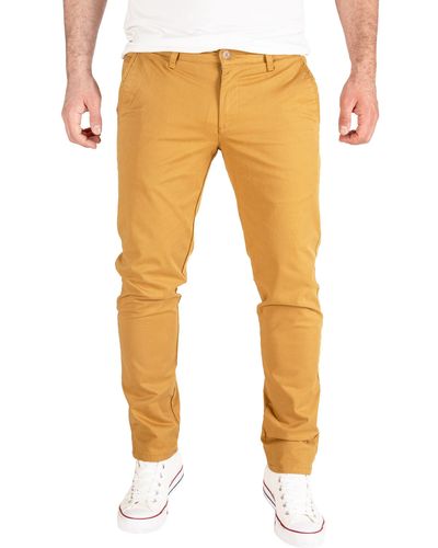 Pittman Chinohose Derrick moderne Baumwolll Chino Jeans mit Reißverschluss - Orange