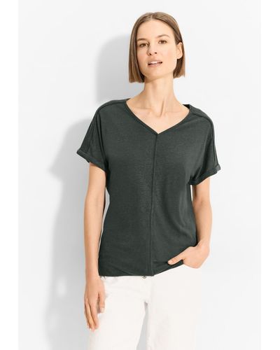 Cecil T-Shirt mit V-Ausschnitt - Grün