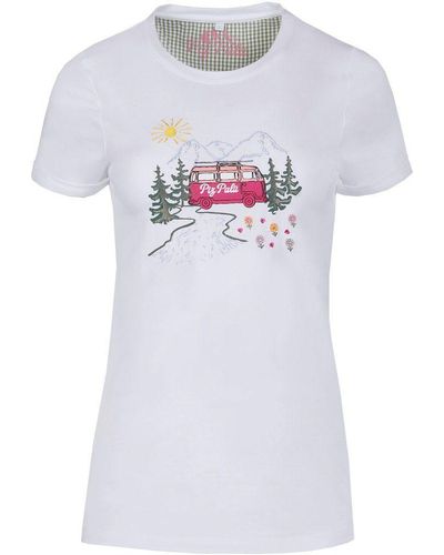 Piz Palü Ü T- Shirt 'Allersberg' mit Trachten Mot - Weiß