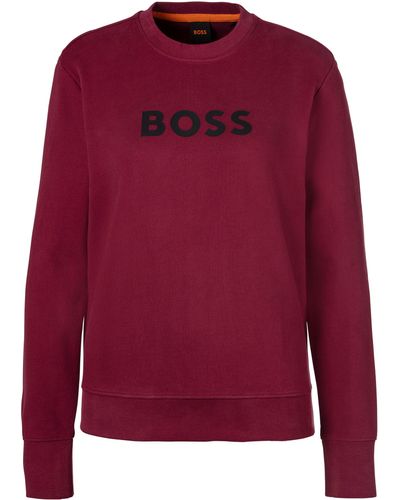 BOSS Sweatshirt C_Elaboss_6 Premium mode mit Rundhalsausschnitt - Rot