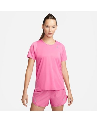 Nike Laufshirt "DRI-FIT RACE WOMENS SHORT-SLEEVE RUNNING TOP" - Pink