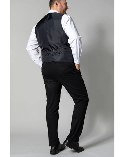 Men Plus Plus Anzughose Men + Hose Bauchfit elastischer Bund bis Gr. 41 - Blau