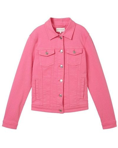 Tom Tailor Outdoorjacke colored denim jacket, carmine pink