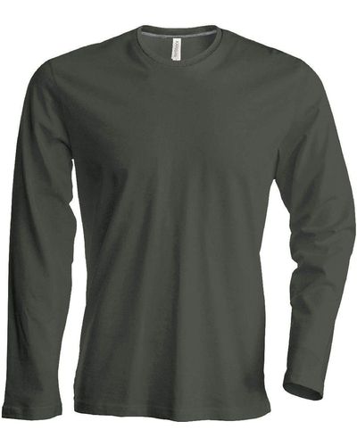 Kariban Rundhalsshirt K359 T-Shirt langarm enzymgewaschen - Grün