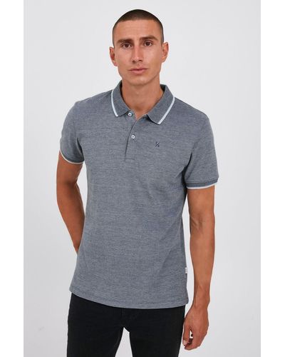 Casual Friday Poloshirt Polo Shirt Regular Fit Kurzarm Golf Hemd Basic Baumwolle TRISTAN 4411 in Grau-Blau