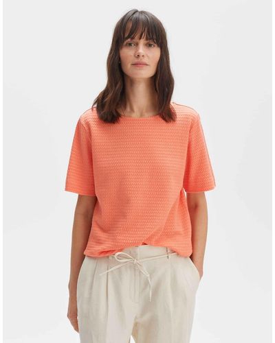 Opus T- Shirt Serke gerader Schnitt - Orange