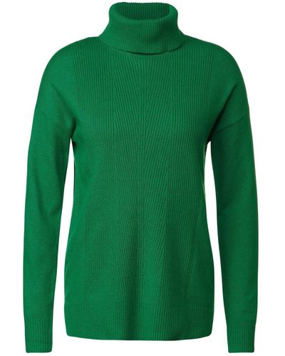 Cecil Sweatshirt TOS_Cosy Rib-Mix Pullover - Grün