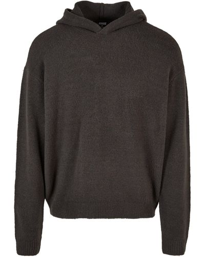 Urban Classics Rundhalspullover Oversized Chunky Hoody Sweater (1-tlg) - Schwarz