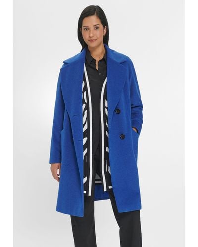 Emilia Lay Langjacke Coat mit modernem Design - Blau