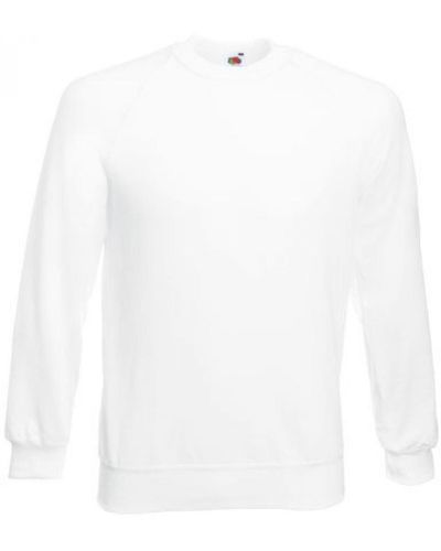 Fruit Of The Loom Classic Raglan Sweatshirt Pullover - Weiß