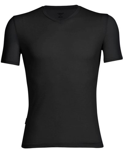 Icebreaker T-Shirt Anatomica Short Sleeve V - Schwarz