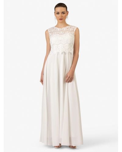 Kraimod Abendkleid aus hochwertigem Polyester Material mit Rundhalsausschnitt - Weiß