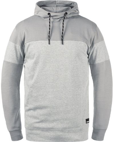 Solid Hoodie SDBekir Kapuzensweatshirt mit Musterung und Kordelzug - Grau