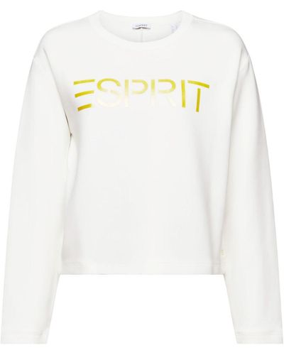 Esprit Sports Logo-Sweatshirt mit Rundhalsausschnitt (1-tlg) - Weiß